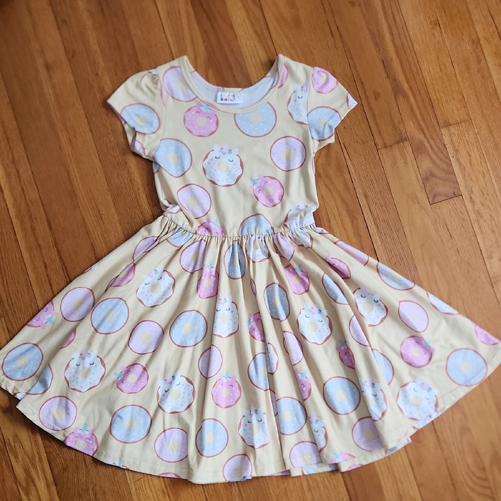 DotDotSmile Unicorn Donuts Dress Size 7